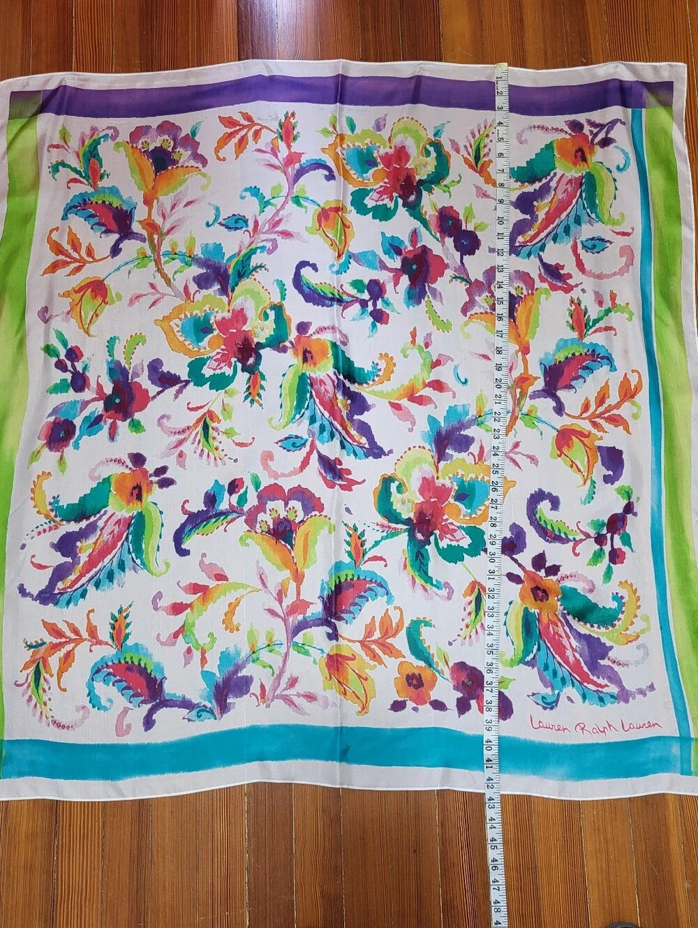 Vintage Lauren Ralph Lauren Silk? Floral Paisley Scarf Large 42